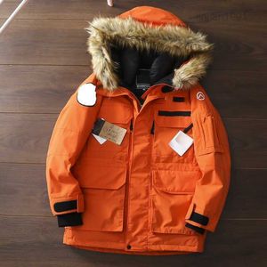 2023 High Street Fashion Northern Winter Outdoor Down Pure Cotton List Hafted Mężczyźni i kobiety noszą ciepłe ubrania S1B4