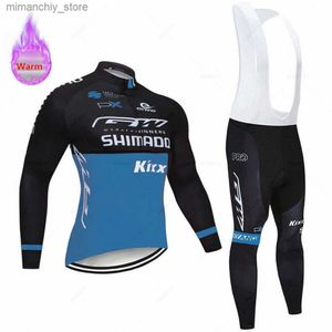 Bisiklet Jersey Setleri Kış Termal Fece Bisiklet Jersey Set Sports Pro Bisiklet Takım Montian Bisiklet Giyim Ropa Ciclismo Invierno Hombre Q231107