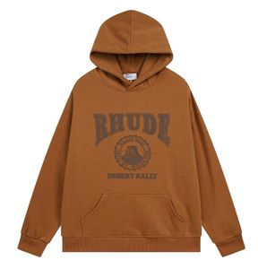 Erkek Rhude Hoodies Monogramlı bez işlemeli Amerikan High Street Bluz Erkekler ve Kadınlar