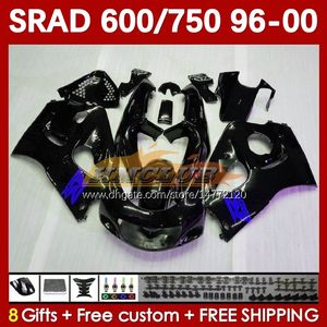 Motorradverkleidungen für Suzuki SRAD GSXR 750 600 CC 600cc 96 97 98 99 00 168no.91 GSX-R750 GSXR600 1996 1997 1998 1999 2000 GSXR750 GSXR-600 750CC 96-00 Body Blue Black Black BLK BLK BLK BLK BLK BLK BLK BLK BLK BLK.