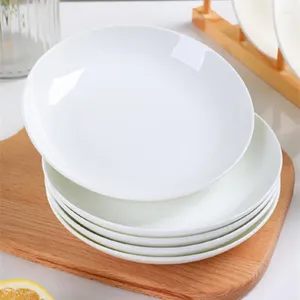 Plates Vegetable Plate Household Bone White Porcelain Ceramic Dining Combination Set Pure Deep