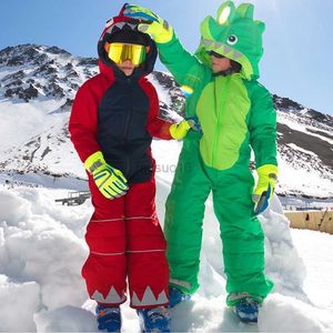 Other Sporting Goods Kids Ski Suit for Boys/Girls Winter Thick Warm Overalls Kids Outdoor Sets Children Snowsuits Cartoon Waterproof Ski Jumpsuits HKD231106