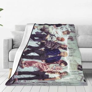 Fleiyd Kpop Fan Kpop Dynamite Überwurfdecke, Bangtan Boys, superweiche Leinendecke, Heimdecke, Sofadecke, 127 x 101 cm