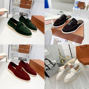 Topp Deerskin Women's Casual Shoes Fashion Classic Metal Buttons Round Plat Sneakers Casual Walking Shopping Women's Shoes Designer Herrklänningskor.