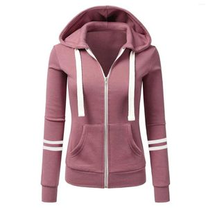 Hoodies femininos outono manga longa cardigan senhoras zip-up moletom com capuz jaqueta casual magro moda femme