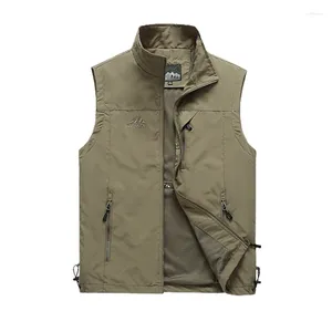 Hunting Jackets Sleeveless Solid Color Sports Vest For Men Versatile Tank Top Travel Pography Work Fishing Mountaineering Leisure Coat