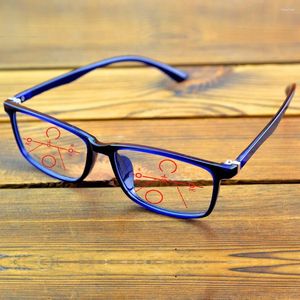 Sunglasses Rectangle Fashion Lightweight Blue Frame Handcrafted Progressive Multi-focal Reading Glasses 0.75 1 1.25 1.5 1.75 2 To 4