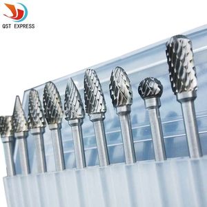 Drill Bits 10pc 18" Shank Tungsten Carbide Milling Cutter Rotary Tool Burr Double Diamond Cut Rotary Dremel Tools Electric Grinding 230404