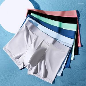 Unterhosen Mittlere Taille Ice Silk Unterwäsche Herren Graphene Crotch Boxershorts Sommer Atmungsaktive Und Bequeme Vier-Eck-Hose