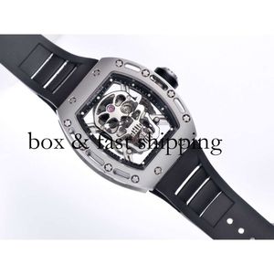 YS JB RM052-01 Superclone Active Tourbillon Watches armbandsur Skull Designer RM52 Diamond Hollowed Automatic Mechanica Ceramic326 Montres de Luxe