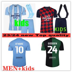 23 24 Coventry City Soccer Jerseys kids kit O Hare Sheaf Gyokeres Godden Hamer 2023 2024 Home Blue Men Football Shirts Tops