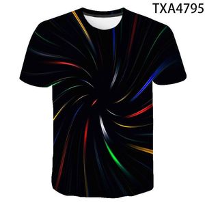 T-shirt da uomo 2023 Summer Colorful Laser 3D Shirt Uomo Donna Bambini Fashion Streetwear Boy Girl Kids T-shirt stampata Cool Tops Tee