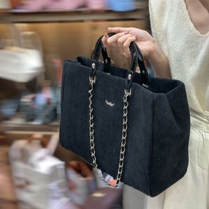 Kadın omuz çantası 35cm kadife gümüş donanım metal lüks tote matelasse zincir crossbody çanta seyahat havaalanı çantası klasik siyah tasarımcı elbise çantaları büyük alışveriş