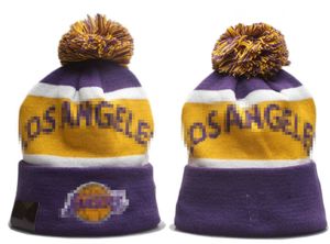 Lyxiga mössor lakers beanie los angeles lal designer vinter män kvinnor modedesign stickade hattar fall ull cap brev jacquard unisex varm skalle sport stickad hatt a7