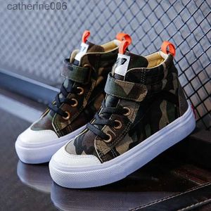 Tênis zapatillas plataforma criança sapato casual 2023 outono nova camuflagem menino sapato de lona alta superior menina sapato esportivo criança sapato zapatos nial231106