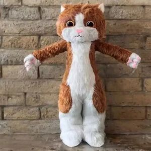 Profissional bonito gato de pelúcia traje dos desenhos animados boneca roupas animal furuit engraçado conjunto completo desempenho mascote traje adereços dia das bruxas