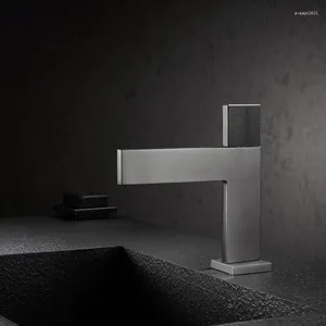 Rubinetti per lavandino del bagno Design di lusso personalizzato ultrasottile Rubinetto per miscelatore acqua fredda grigio pistola Rubinetti per lavabo da appoggio Accessori