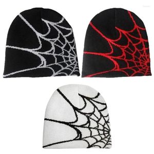 Basker y2k beanie web hatt stickade skallies baggy slouchy cap skalle