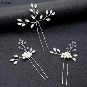 Strass-Frauen-Haarnadeln 2021 zarte überzogene Hochzeit Kopfschmuck Haarschmuck Bräute Stirnband Luxus Schmuck Damen Headpin 3pcs / lot Silber Rose Gold AL9479