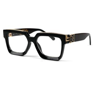 透明レンズブラックフレームサングラスファッションラウンドサングラスアイウェアサングラスデザイナーブランドブラックメタルフレームダーク50mmガラス18色から選択できます