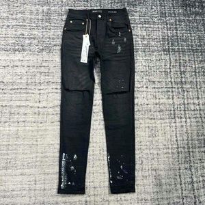 Jeans masculinos Mens Designer Roxo Marca Primavera Slim Fit Calças Moda Europeia 23 Casual Bordado
