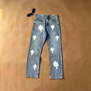 Chrome Pants Designer Mens Make Old Washed Chromes Jeans Straight Trousers Letter Prints for Women Men Casual Long Pant Style Hearts Hoodie 446