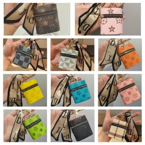 Designer design Printing Keychain Wallet Keyring Purse Pendant Car Chain Charm Bucket Bag Flower Mini Coin Holder Keychains Bag Trinket Gifts Accessories Lanyards