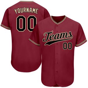 Personalizza Maglia da baseball Logo ricamato Punto Qualsiasi numero Qualsiasi nome Qualsiasi squadra Retro Uomo Donna Maglia da gioventù Camicie S-3XL