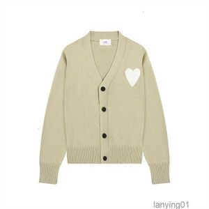 Suéter dos homens Designer Amisweater Sweater Love Classic Jacquard Amishirts Am I Bordado Love Cardigan Manga Longa Malha Homens Mulheres Amantes França Moda 0op9