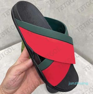 2023 Designers Slides Fashion Mens Striped Rubber Slides Interlocking Platform Shoes Luxury Flat Unisex Beach Slippers Bathroom Home Flip Flops 35-46 3344