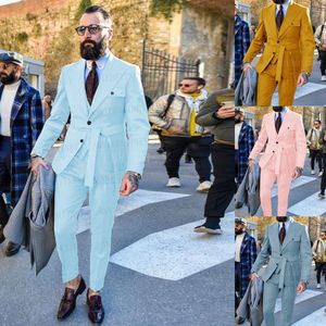 Męskie garnitury Blazers Najnowszy projekt zielony zestaw męski Slim Fit Mash