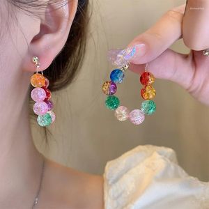 Stud Earrings Glass Crystal Women's Trend Geometric Circular Earings Jewelry Wholesale