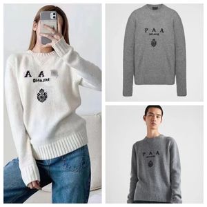 Knitwear women series Jacquard logo High Quality round neck knitted sweater crocheted French retro Knitwear tops girlish knit sweater L6