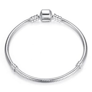 10Pcs/Lots Fashion Snake Chain Antique silver Charm Bracelets Fit European Beads DIY Accessories