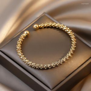 Bracciale rigido classico stile coreano Twist polsino aperto per le donne Temperamento Bracciale femminile Gioielli alla moda Regali Amici