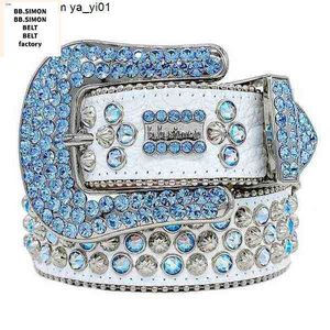 Designer 2022 Cintura Bb Simon Cinture per uomo Donna Cintura con diamanti lucidi cintura bianca uomo boosluxurygoods 90002