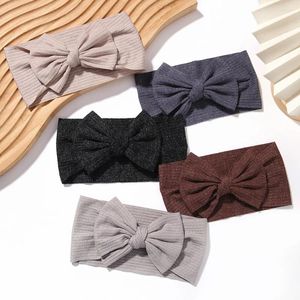 Hair Accessories Knit Baby Headband Rib Bow Elastic Soft Nylon Born Headbands Girl Children Turban Infant Kids Headwear