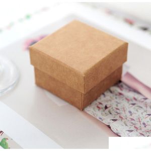 Jewelry Boxes Simple Seven Festival High Quality Box Lovers Ring Gift Package Kraft Paper For Women Drop Delivery Packaging Display Dh7Ae