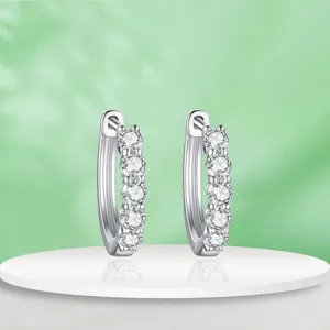 Hoop Earrings Moissanite Sterling Silver S925 European And American Cross-border Classic Explosive 10 Points Round Stud Ea
