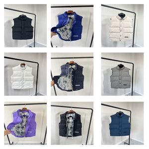 Uomo donna gilet moda piumino colletto alla coreana lettera abbigliamento stampato geometrico gilet invernale piumini coppia smanicato giacca da donna senza maniche all'aperto