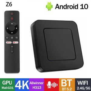 Z6 Smart TV Box AllWinner H313 AndroidTV10 BT5.2 2.4G/5G WiFi 4K HDR YouTube Netflix TV Prefix vs X96 IATV Q5 G7