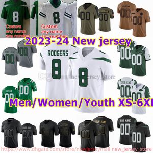 Niestandardowe S-6xl DIY NCAA Football Jersey zszyte 8 Aaronrodgers 2 Zachwilson 95 Quinnenwilliams 57 CJMOSLEY 84 Coreydavis 52 Jermainejohnsonii 20 Breecehall