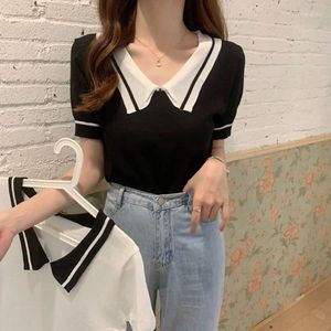 Women's T Shirts Woman TShirts Summer 2023 Doll Collar Loose Short Sleeve T-shirt Top Clothing Crop Mujer Camisetas