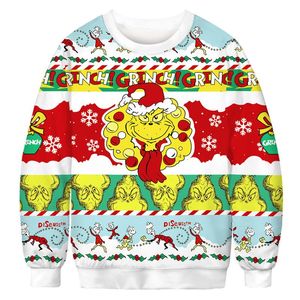 デザイナーフーディーメンズフーディーズメンズセーター醜いクリスマスセーターメンメンズトナカイクルー首クリスマスジャンパー3D面白い印刷秋の冬のスウェットシャツ