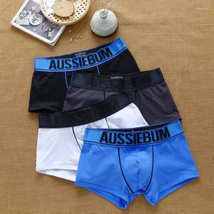 Cuecas masculinas boxers cintura baixa respirável elástico tridimensional bolsa perto encaixe confortável calcinha de algodão