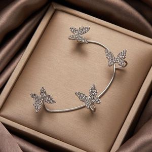 Shiny Zircon Butterfly Ear cuff For Women Without Piercing Earrings 2022 Fashion Ear Clip Earring Bride Wedding Jewelry234S