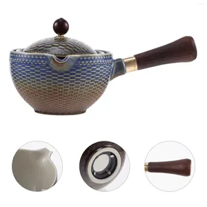 Geschirr-Sets, Keramik-Krug mit seitlichem Griff, Vintage-Teekanne, zarte einzelne 360-Grad-Drehung, Keramik, hitzebeständig, Büro-Chinesisch