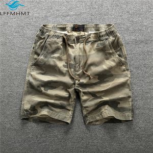 Herr shorts 207 sommar mode rak last shorts manlig sport avslappnad halv längd ren bomull militär stil kamouflage mäns arbetskläder 230404