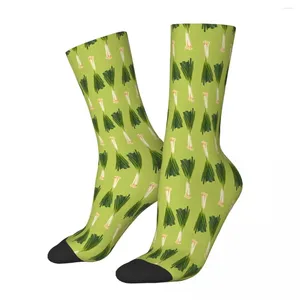 Socks Men's Leek Pattern Vegetable Male Mens Women Winter Stockings Hip Hop