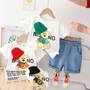 Bebek Yaz Erkek Giysileri Setler Çocuk Moda Gömlek Şortları Erkek Bebek Toddler Takipler için Kıyafetler 0-5 Yıllık Giyim Takımları